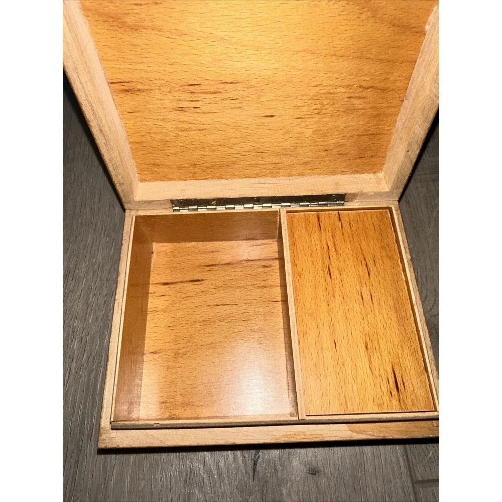 Mapsa Swiss Musical Movement‎ Wooden Trinket Jewelry Box Music Box